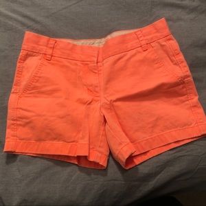 Neon Orange cotton shorts